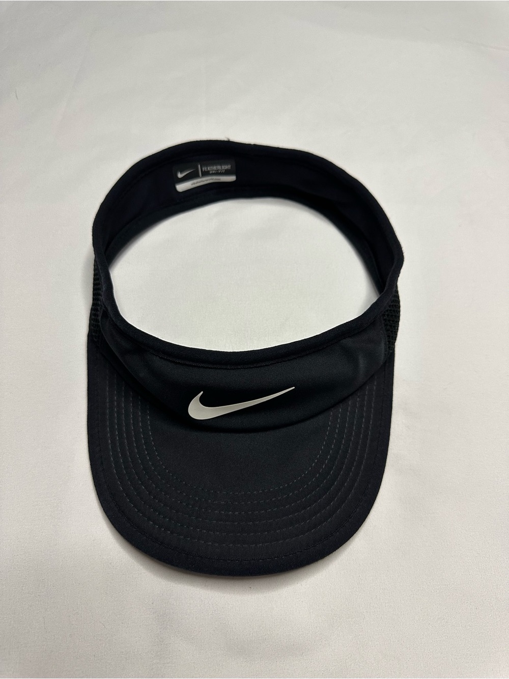 Nike Black Visor with White Swoosh